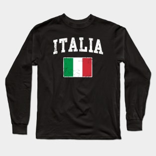 Italia Flag Vintage Distressed Italy Italian Long Sleeve T-Shirt